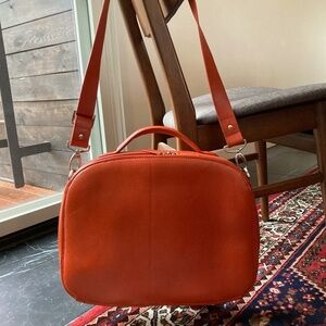 Filofax Italian leather Duchess briefcase/laptop bag, orange